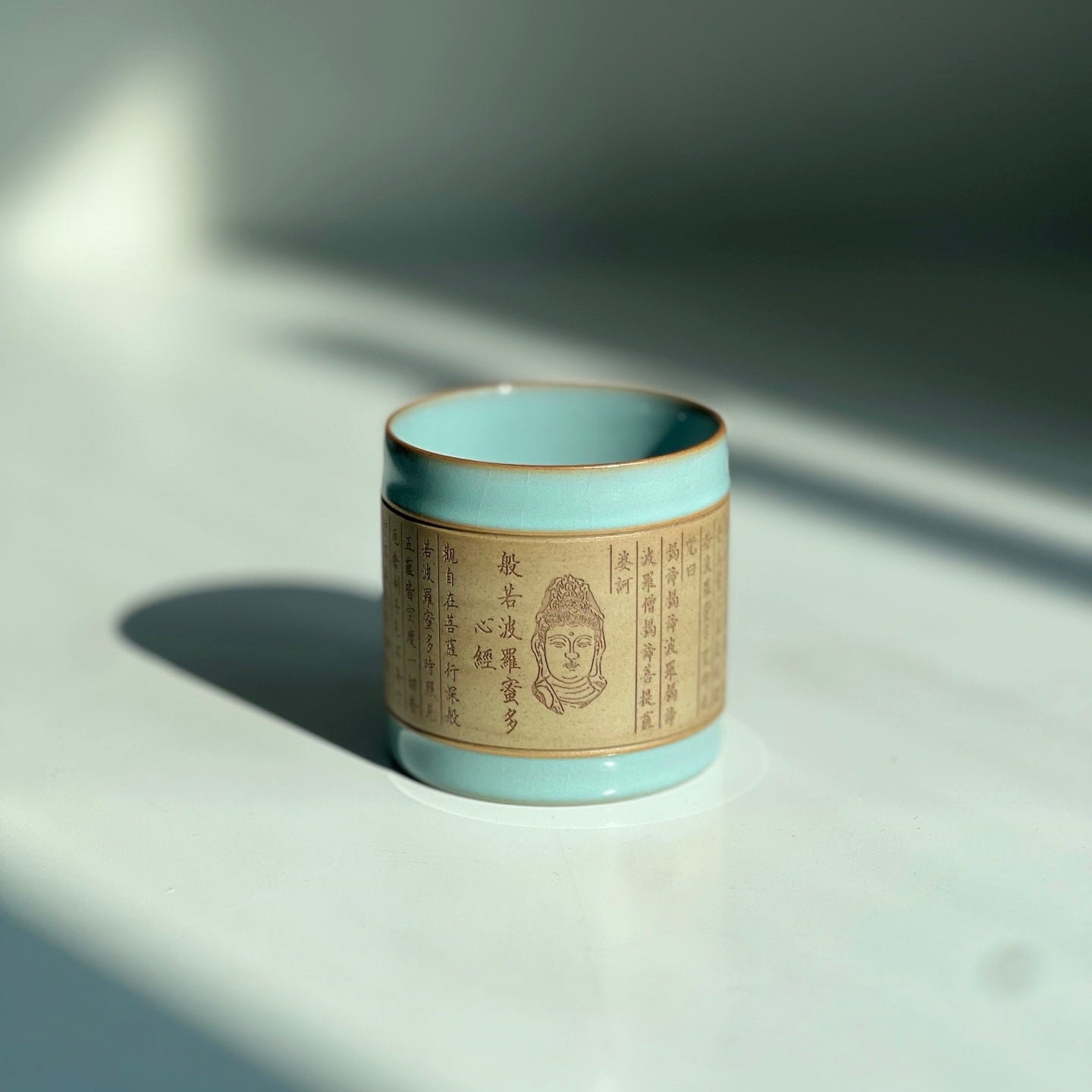 【河南汝州原產地】原礦天青釉心經直口杯120CC