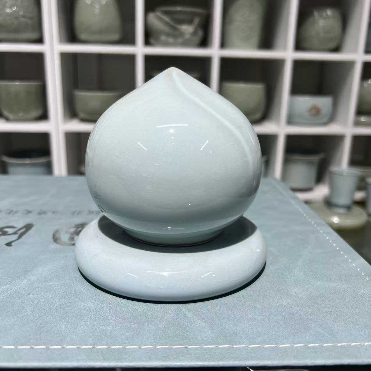 【河南汝州原產地】原礦天青仙桃茶寵