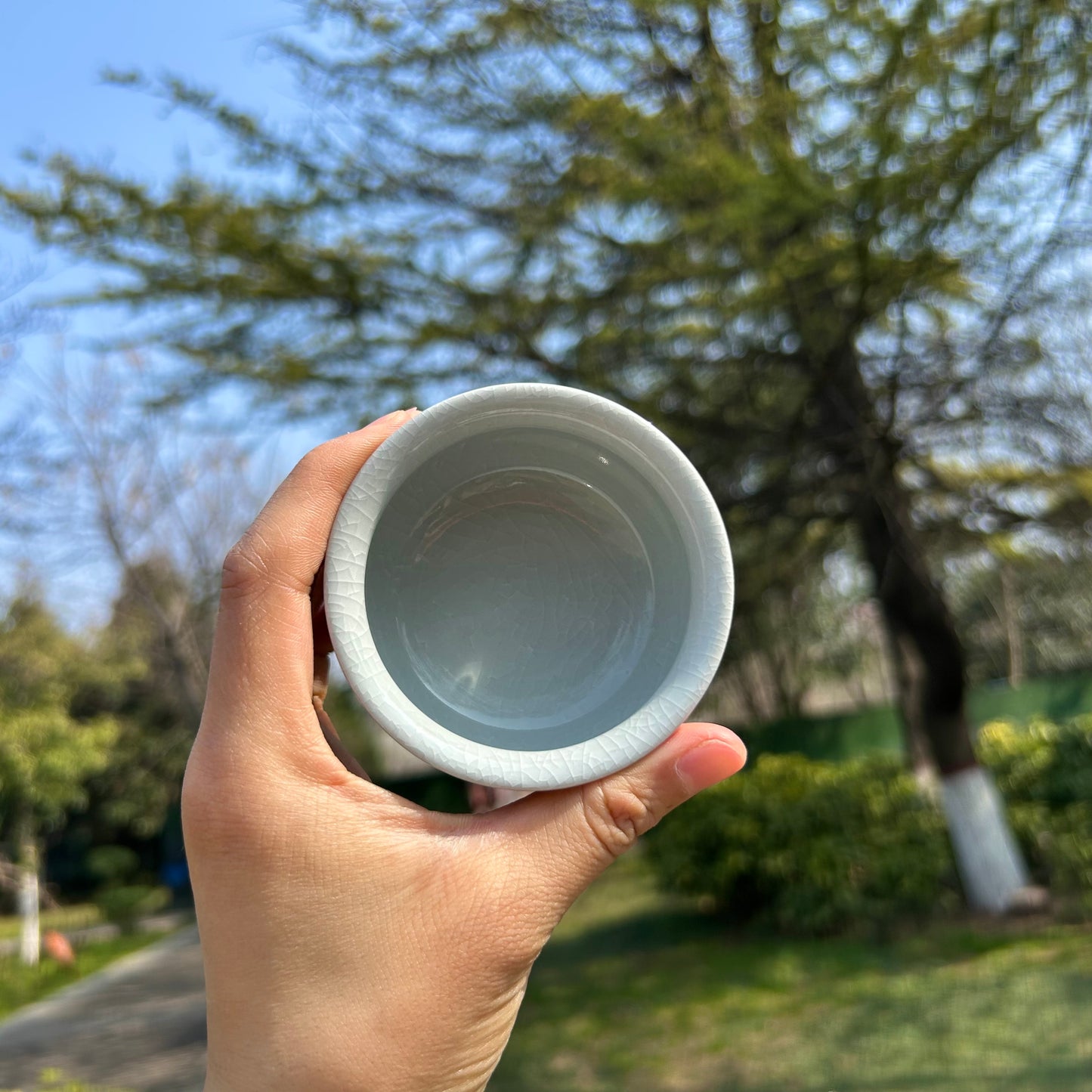 【河南汝州原產地】原礦月白釉旋紋杯70CC