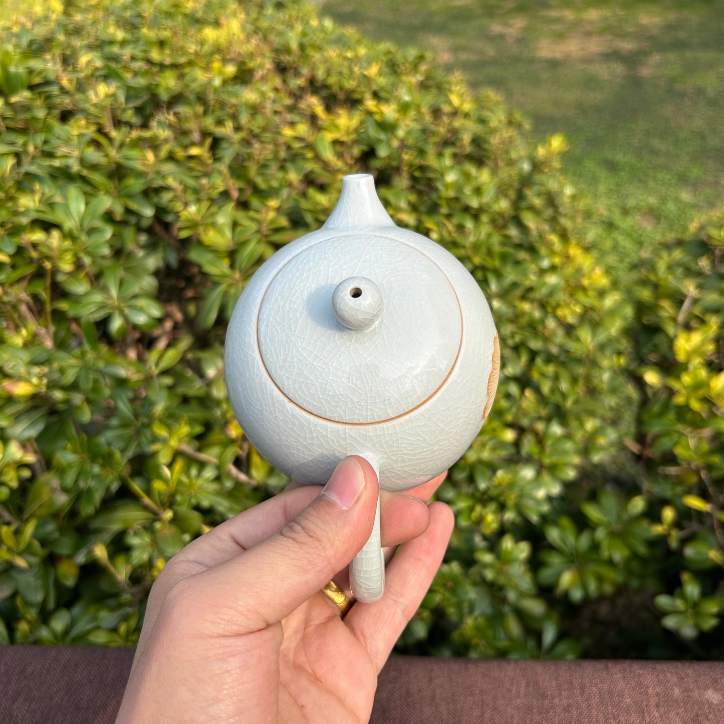 【河南汝州原產地】原礦月白釉银杏叶西施壺一壺兩杯套裝