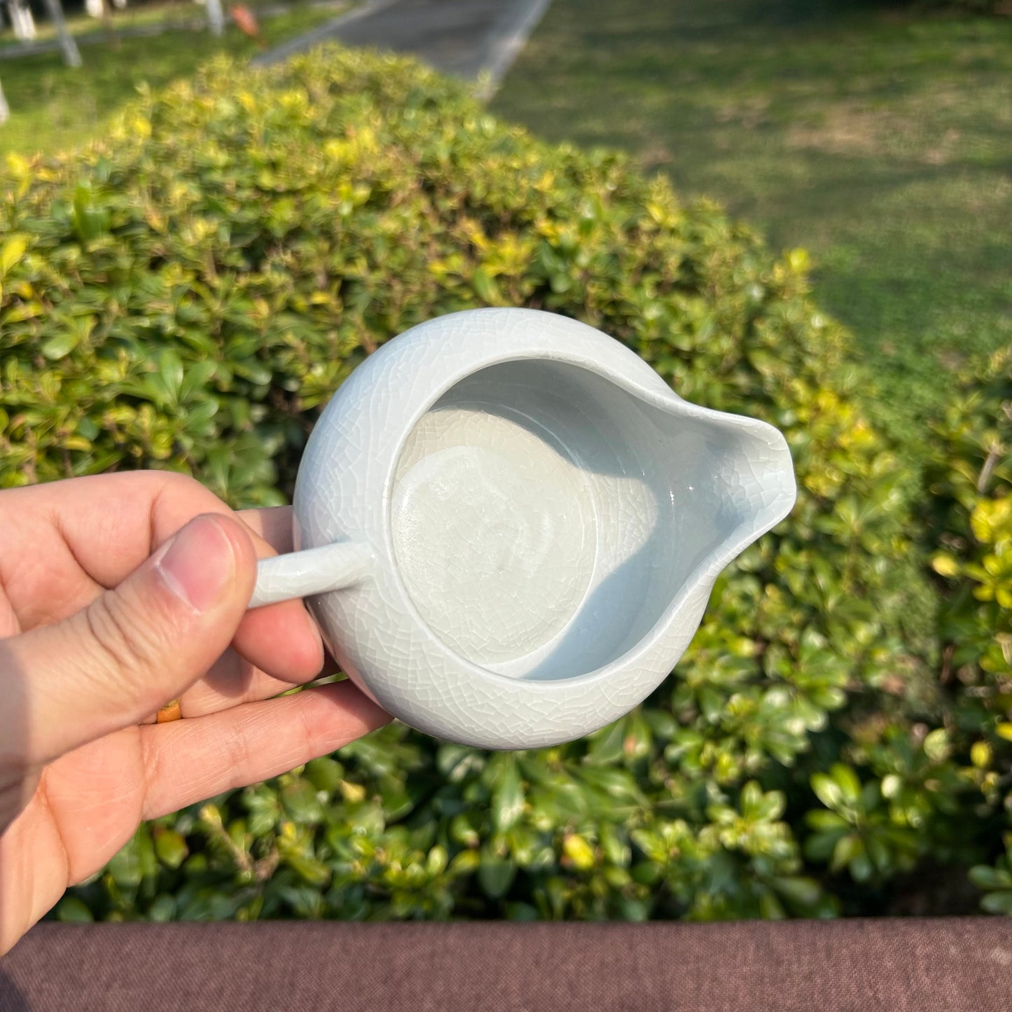 【河南汝州原產地】原礦月白釉扁公道杯
