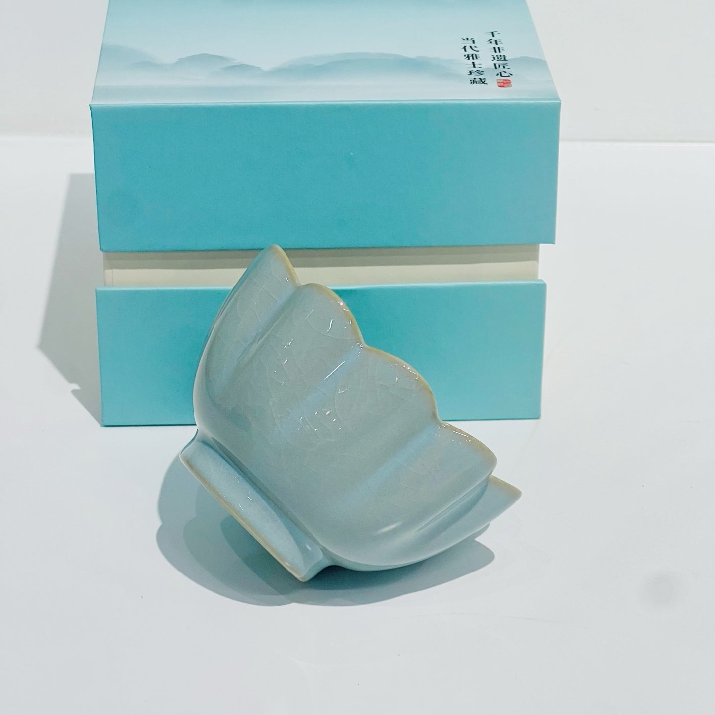 【河南汝州原產地】原礦天青釉蓮花杯100CC