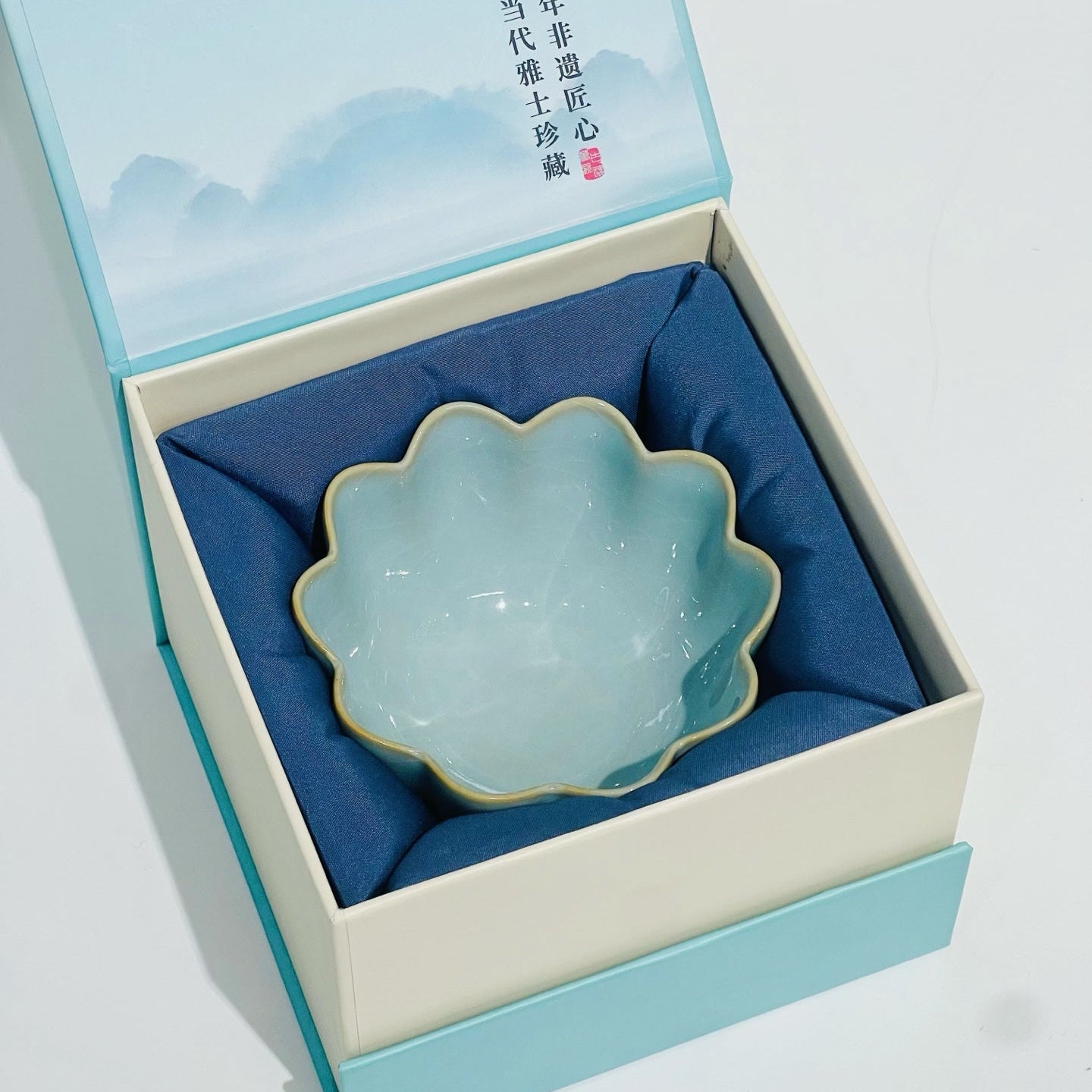 【河南汝州原產地】原礦天青釉蓮花杯100CC