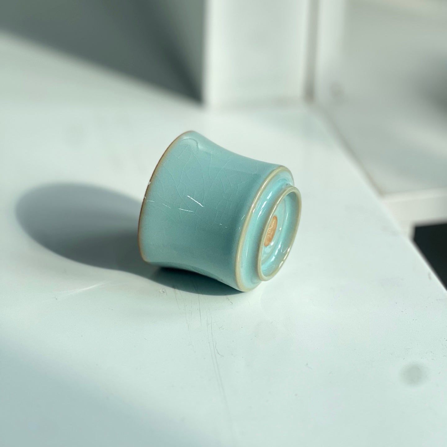 【河南汝州原產地】原礦天青釉束腰杯70CC
