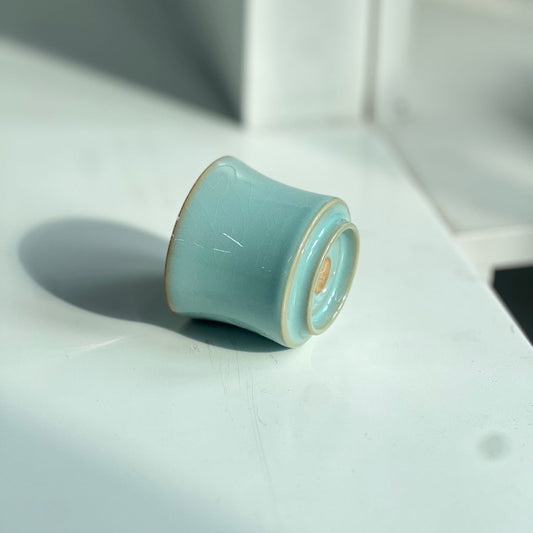 【河南汝州原產地】原礦天青釉束腰杯60CC