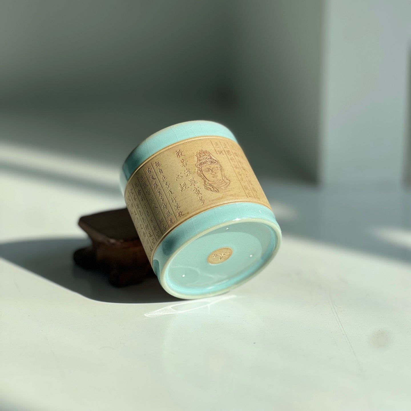 【河南汝州原產地】原礦天青釉心經直口杯120CC