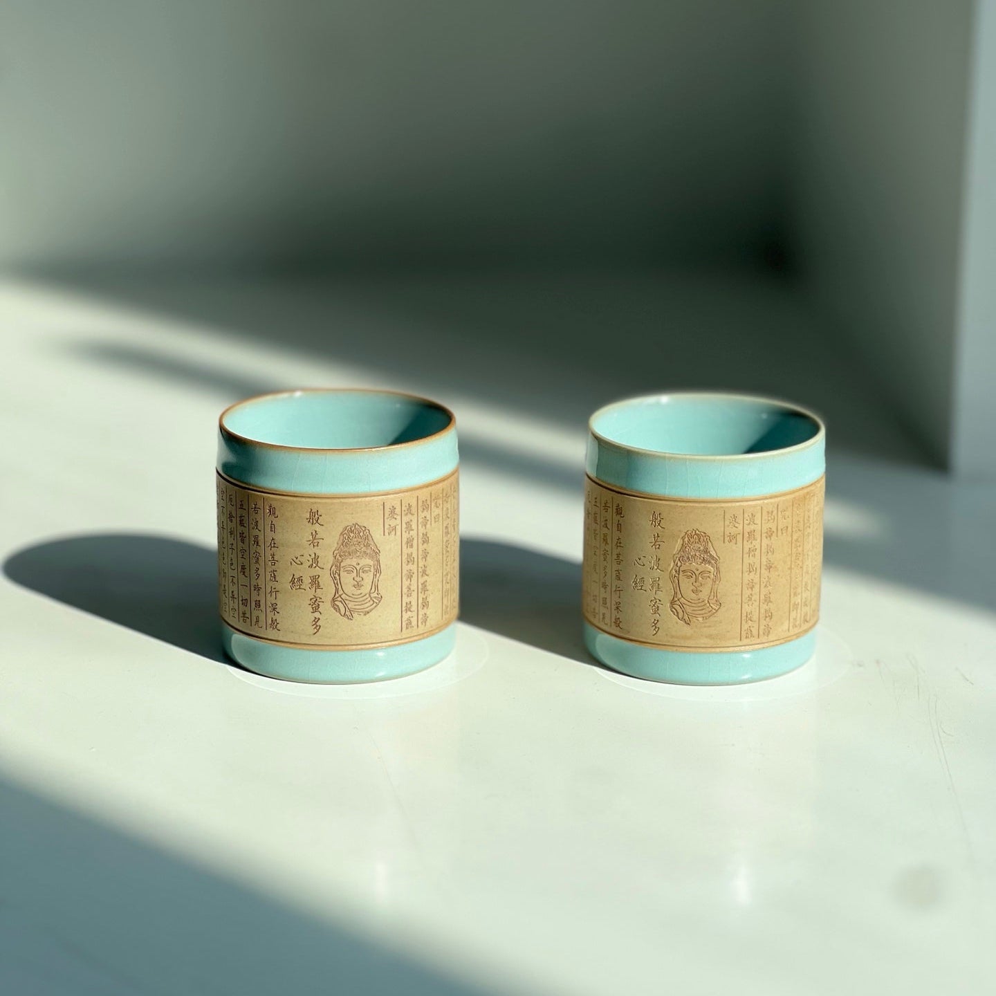 【河南汝州原產地】原礦天青釉心經直口杯120CC