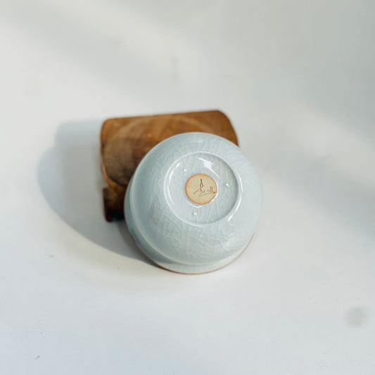 【河南汝州原產地】原礦月白釉金邊圓滿杯60CC